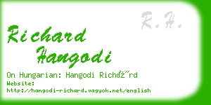 richard hangodi business card